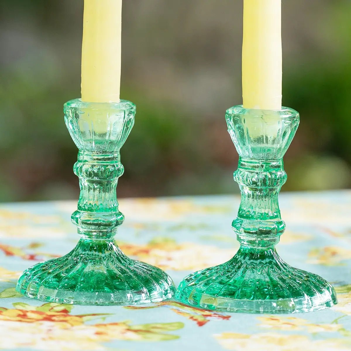 Vintage Glass Candlesticks - Myth & Ink: Worlds of C.A. Smith