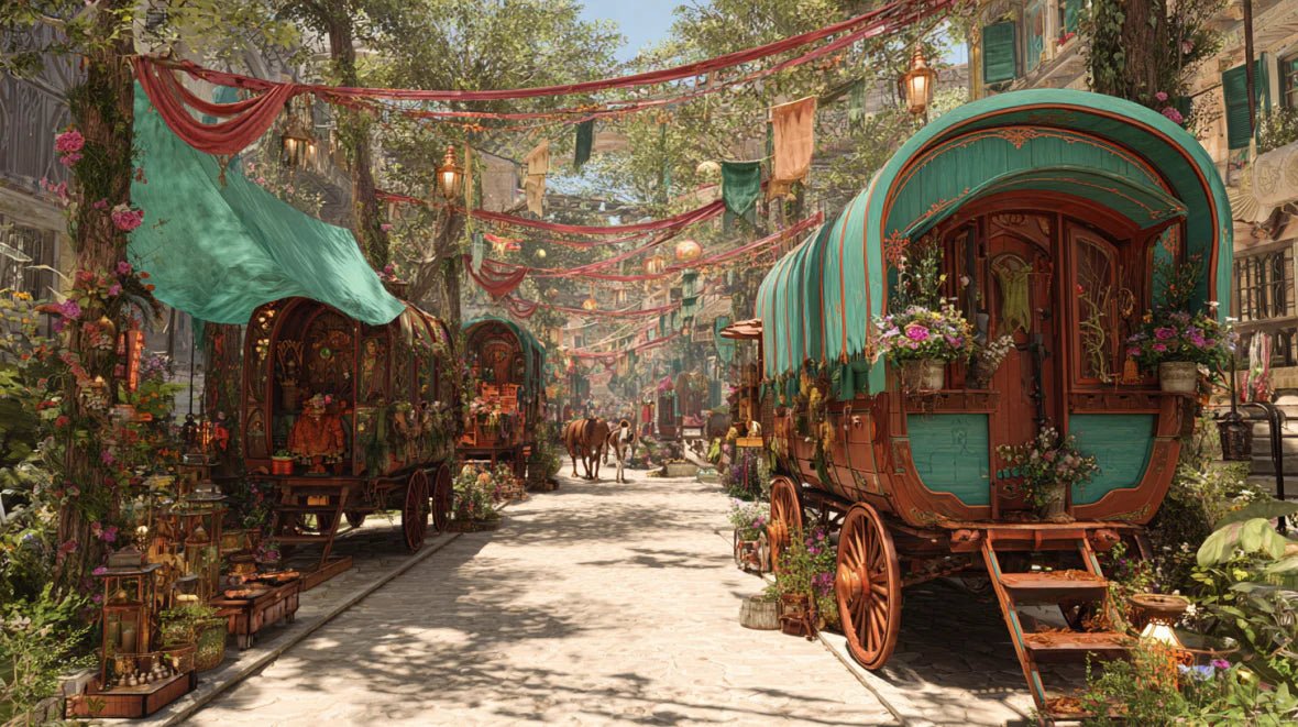 Springtide Revelers' Verdant Caravan & Spring Market - Myth & Ink: Worlds of C.A. Smith