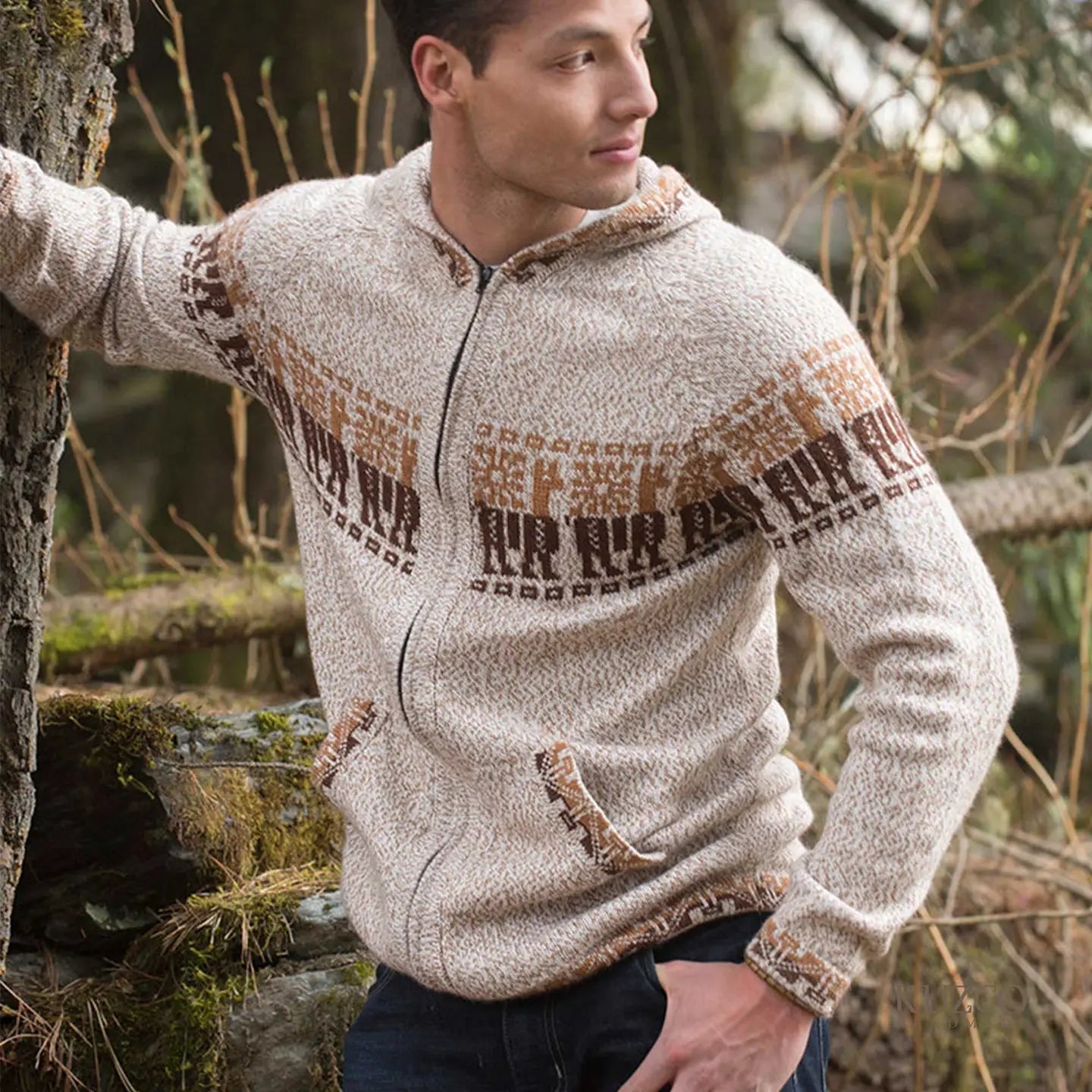 Alpaca Wool Zipped Cardigan - Andes Warm Traveler's Wrap - Myth & Ink: Worlds of C.A. Smith