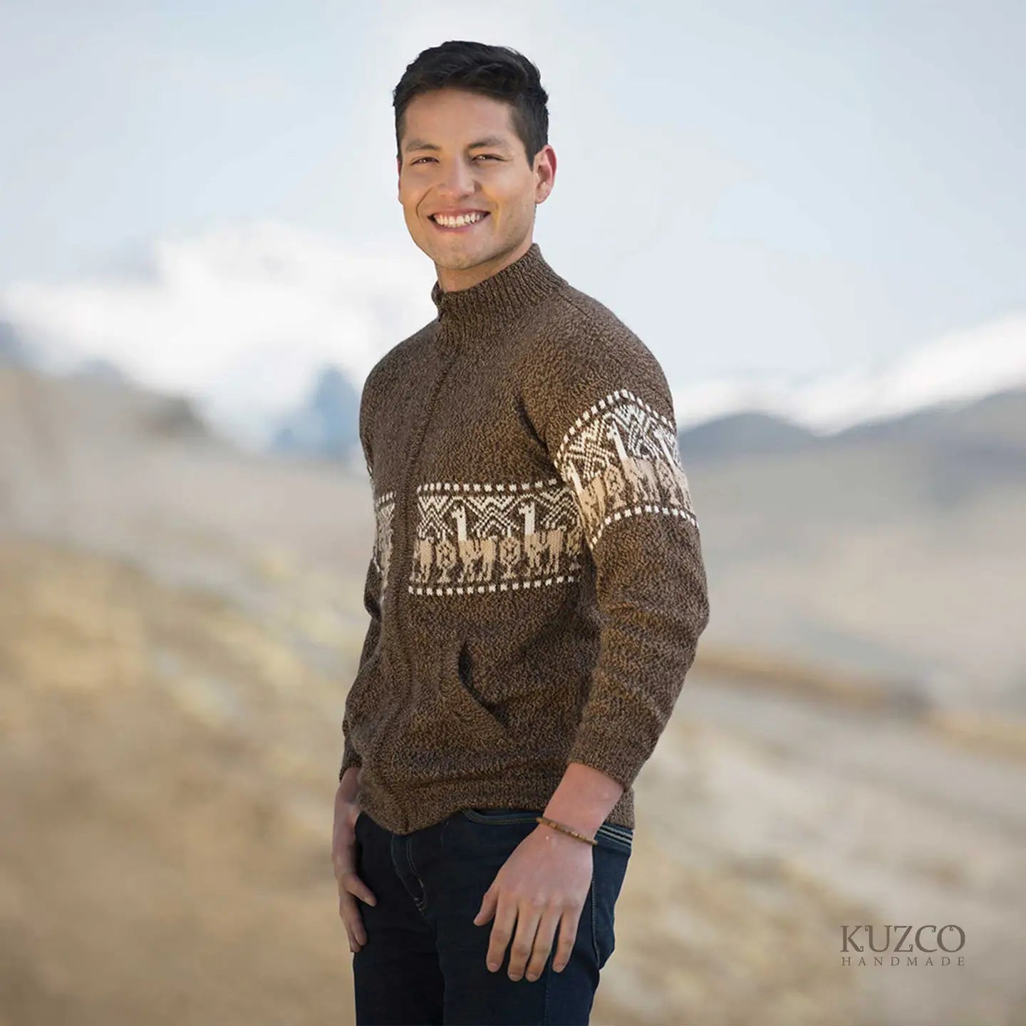 Alpaca Wool Zipped Cardigan - Andes Warm Traveler's Wrap - Myth & Ink: Worlds of C.A. Smith