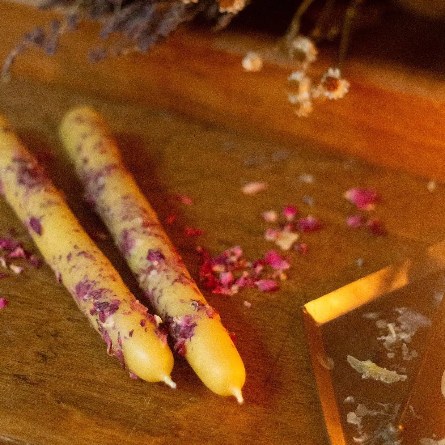 Bud & Bloom Rolled Spring Beeswax Tapers - Myth & Ink: Worlds of C.A. Smith