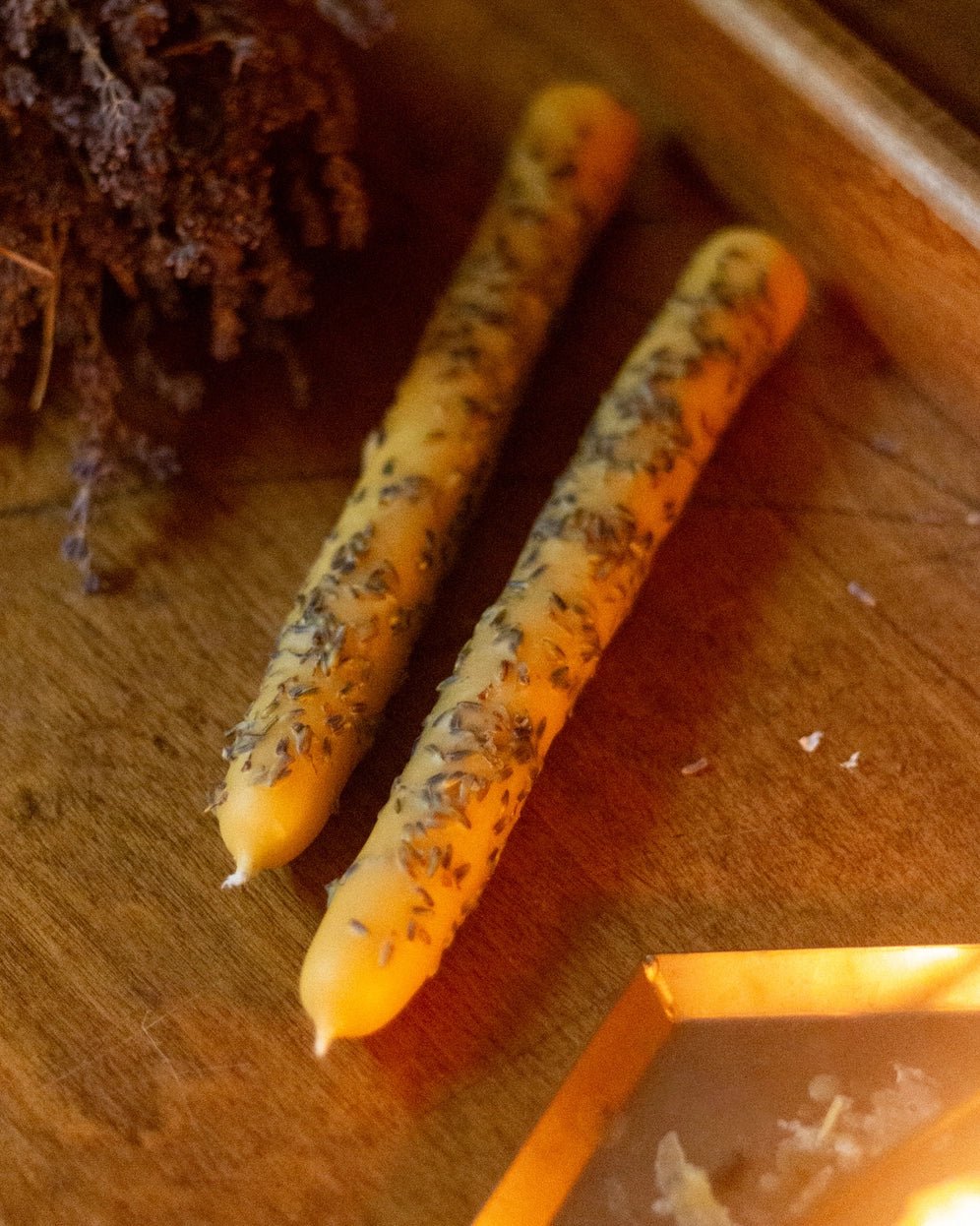 Bud & Bloom Rolled Spring Beeswax Tapers - Myth & Ink: Worlds of C.A. Smith