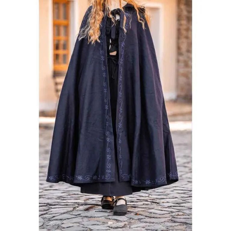 Champions' Embroidered Blue Wool Cloak - Myth & Ink: Worlds of C.A. Smith