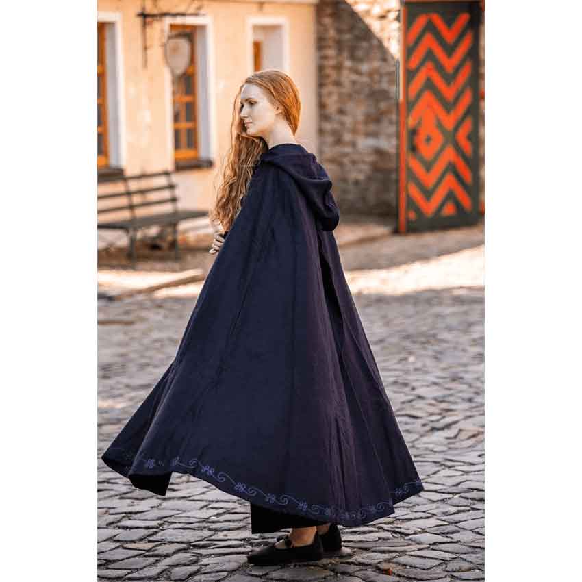 Champions' Embroidered Blue Wool Cloak - Myth & Ink: Worlds of C.A. Smith