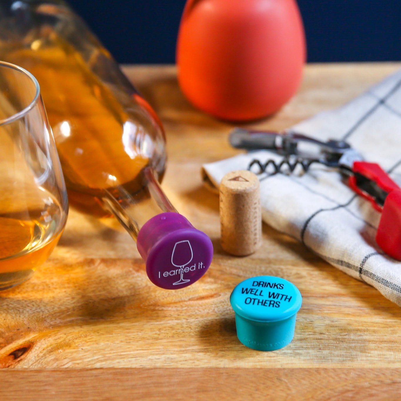Champions' Toast Capabunga Wine Stoppers - Myth & Ink: Worlds of C.A. Smith