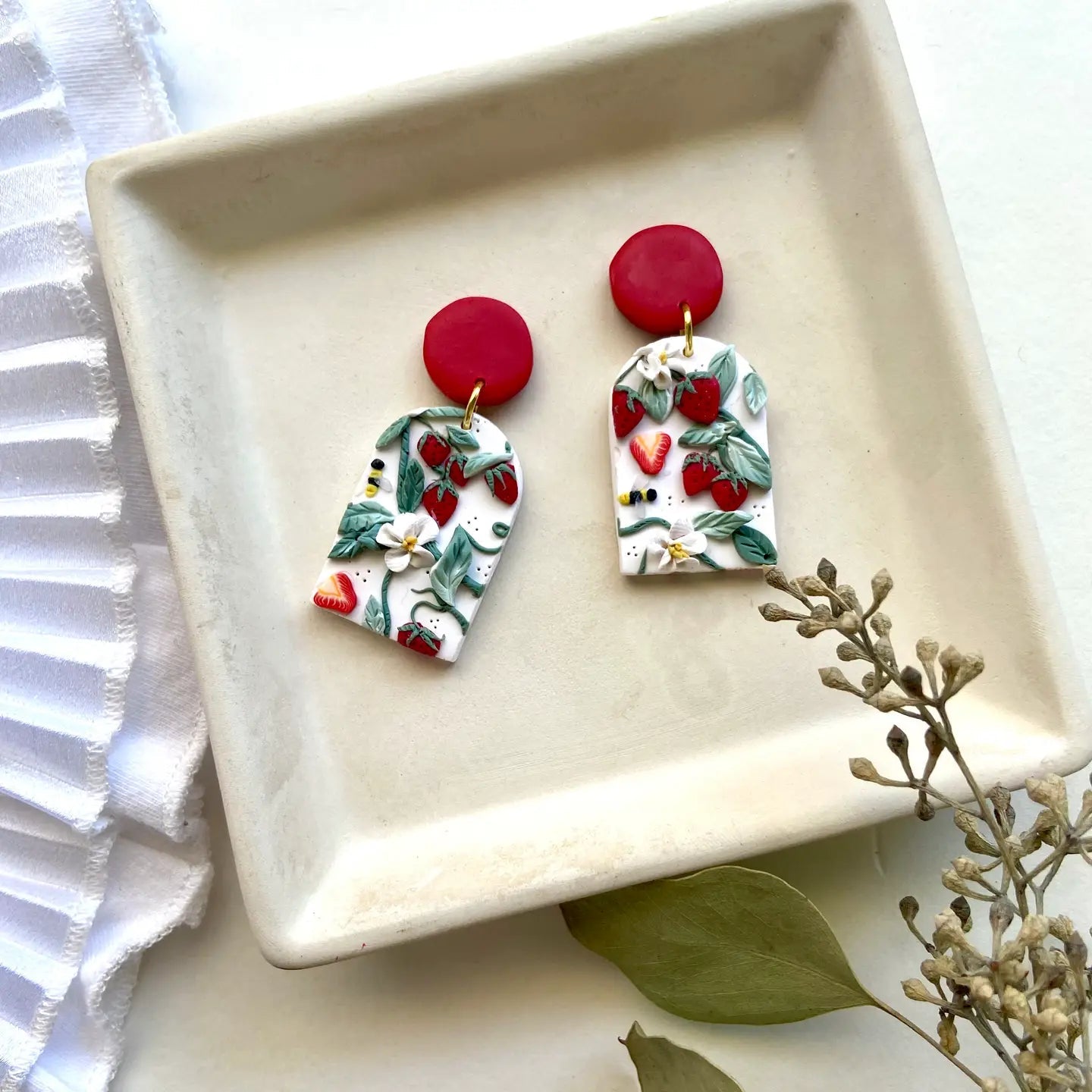 Gardenlight Adornments: Floral & Heart Earrings for Springtide (Choose Your Pair) - Myth & Ink: Worlds of C.A. Smith