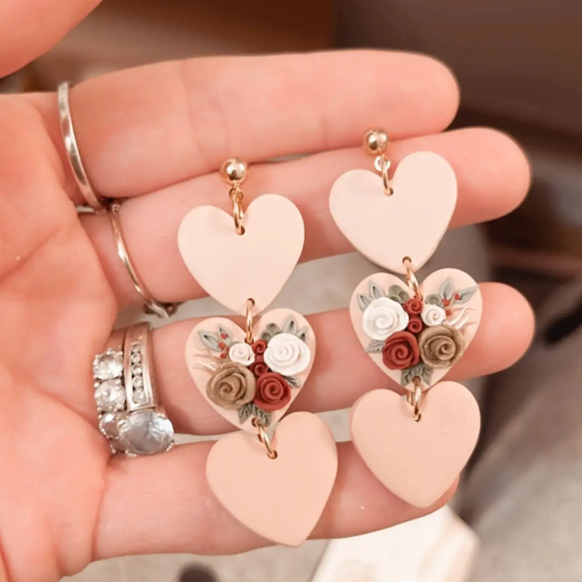 Gardenlight Adornments: Floral & Heart Earrings for Springtide (Choose Your Pair) - Myth & Ink: Worlds of C.A. Smith