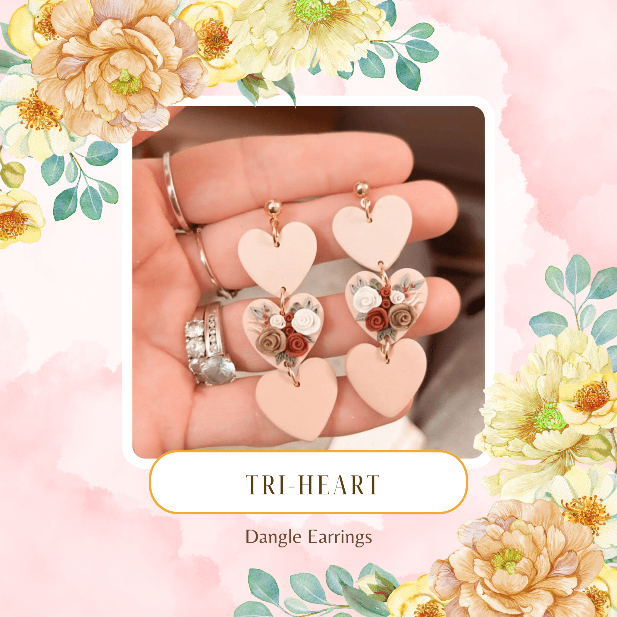 Gardenlight Adornments: Floral & Heart Earrings for Springtide (Choose Your Pair) - Myth & Ink: Worlds of C.A. Smith