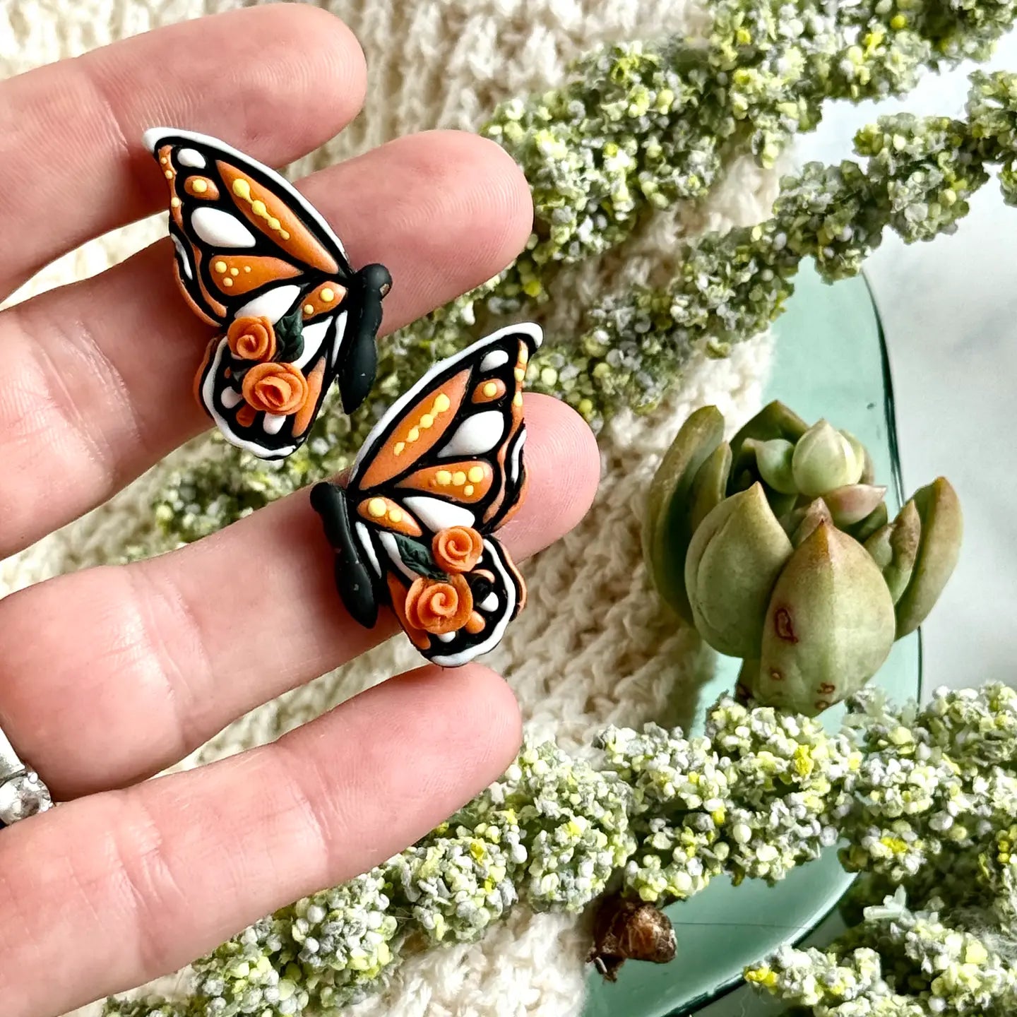 Gardenlight Adornments: Floral & Heart Earrings for Springtide (Choose Your Pair) - Myth & Ink: Worlds of C.A. Smith