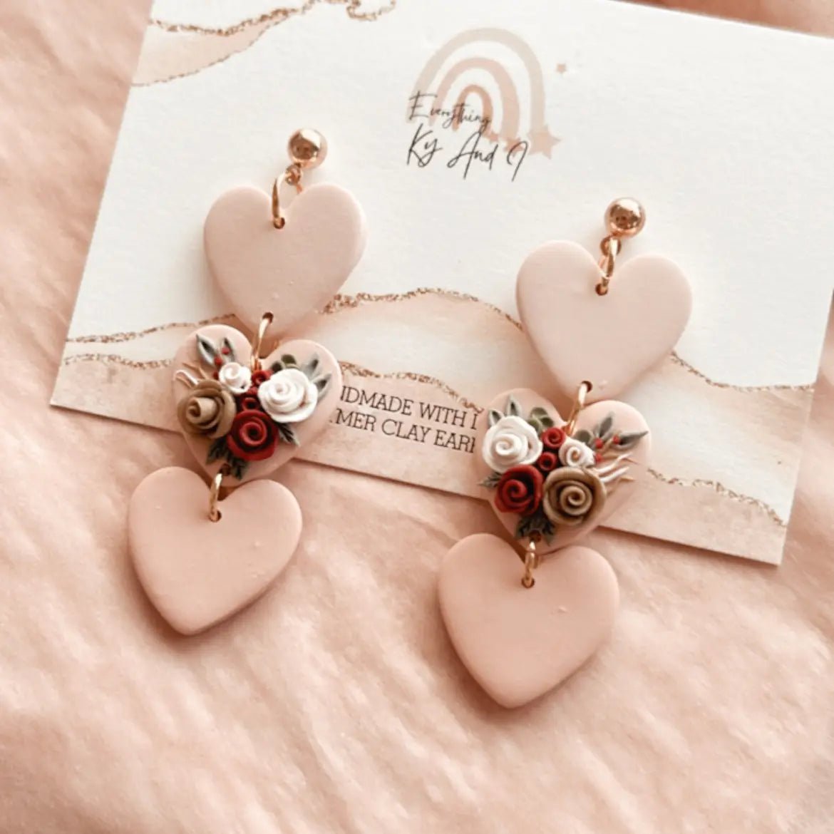 Gardenlight Adornments: Floral & Heart Earrings for Springtide (Choose Your Pair) - Myth & Ink: Worlds of C.A. Smith