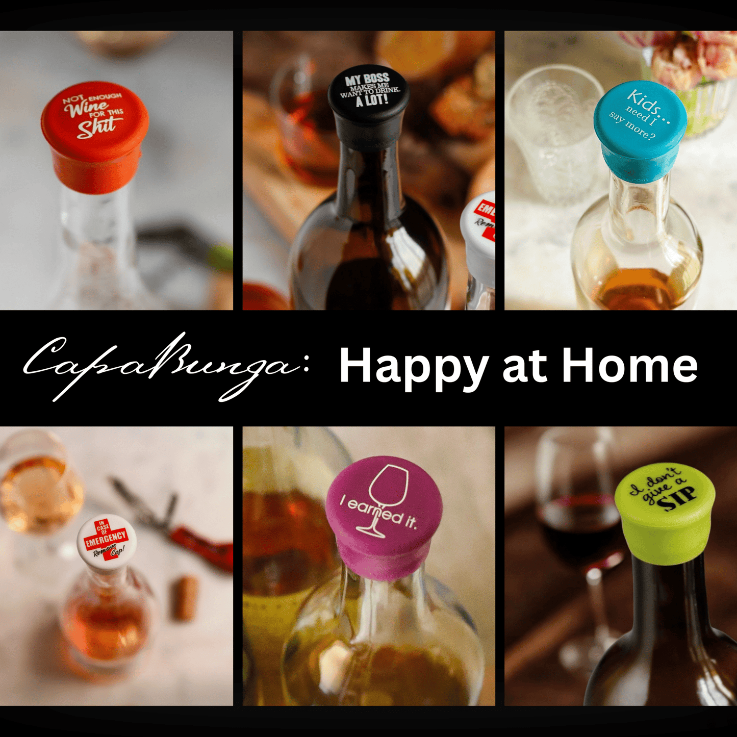 Happy at Home CapaBunga Wine Stoppers - Myth & Ink: Worlds of C.A. Smith