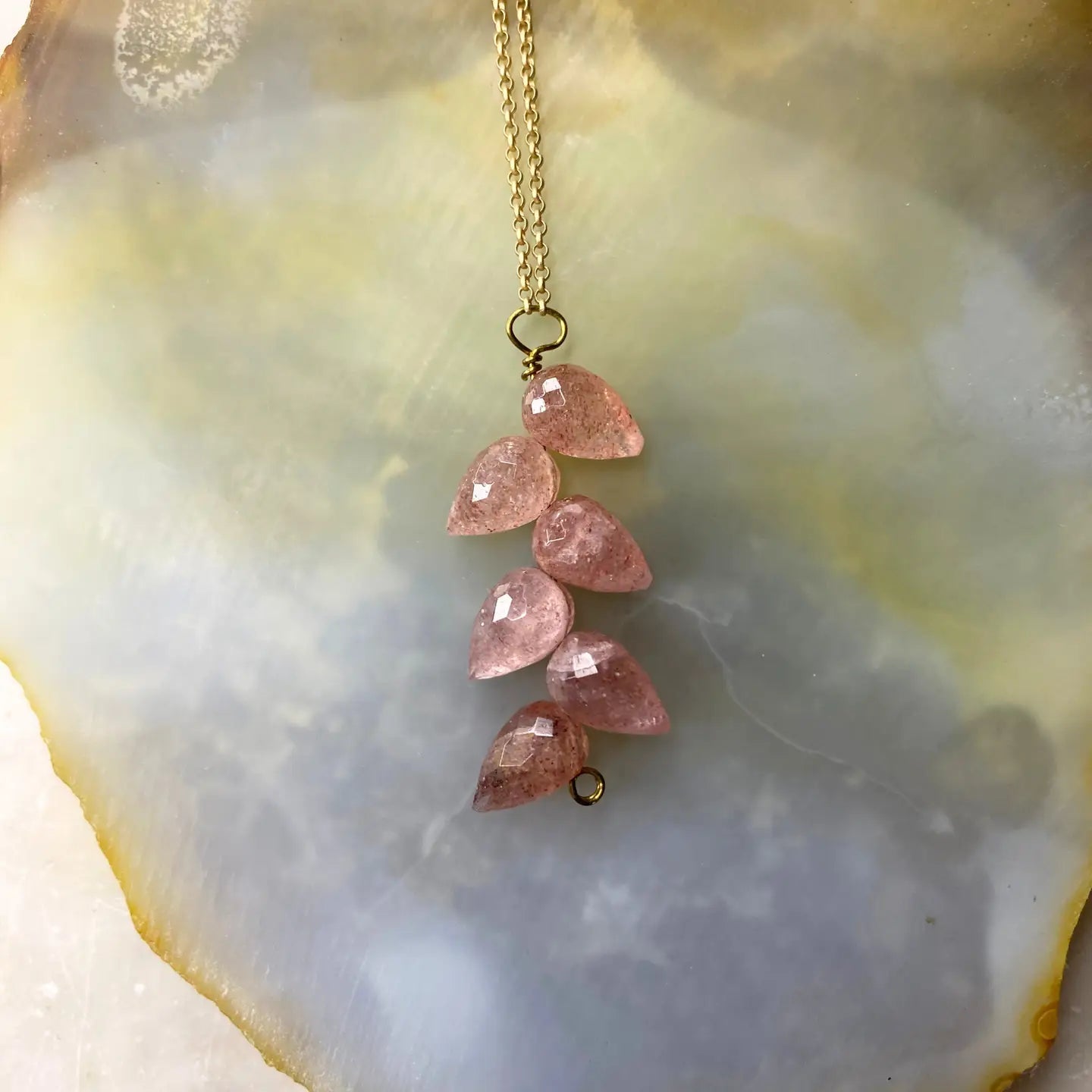 Leaf Tear Drop Stone Necklace - Myth & Ink: Worlds of C.A. Smith