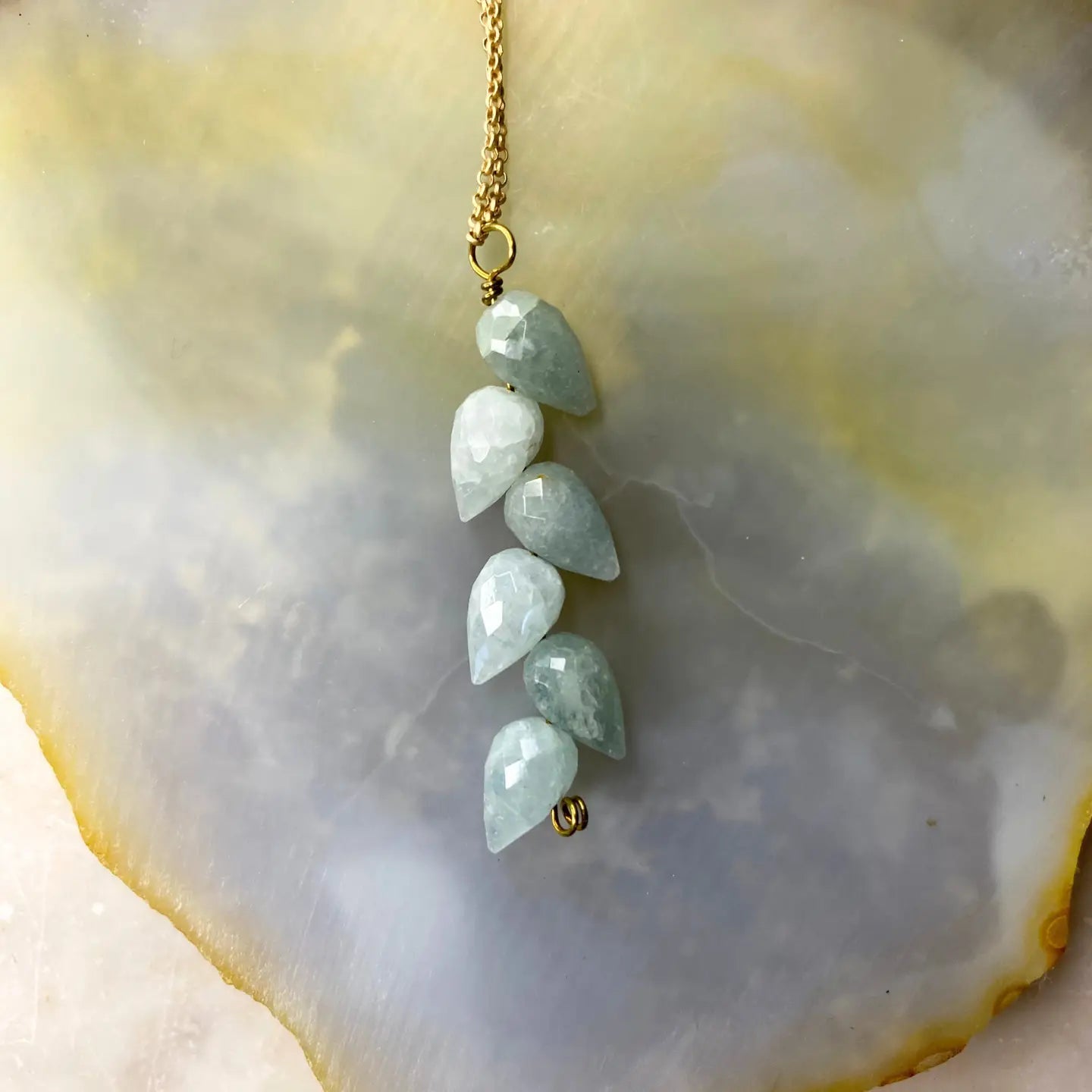 Leaf Tear Drop Stone Necklace - Myth & Ink: Worlds of C.A. Smith