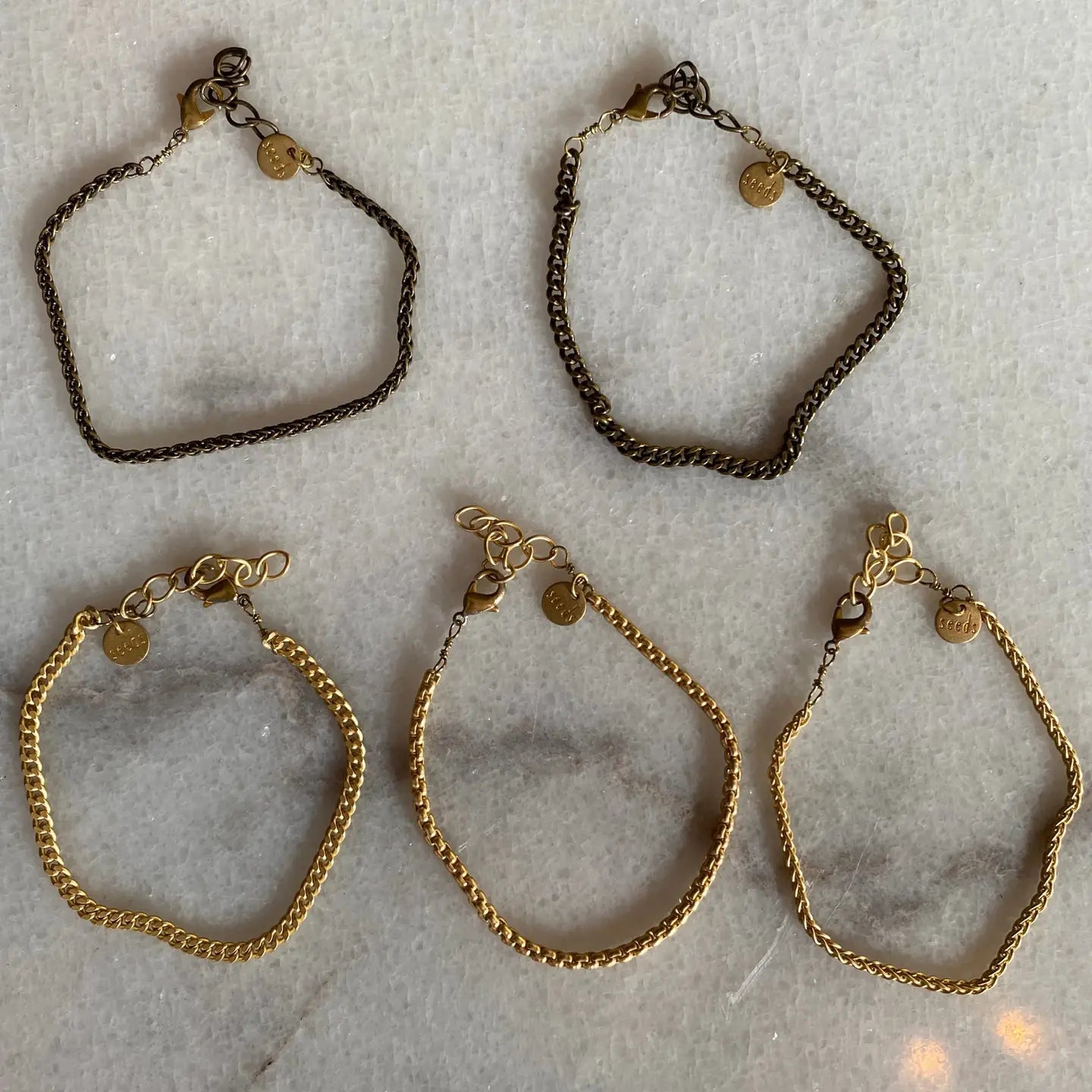 Matte Gold or Brass Wrist Chains - Myth & Ink: Worlds of C.A. Smith