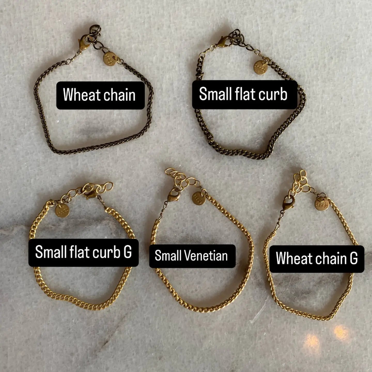 Matte Gold or Brass Wrist Chains - Myth & Ink: Worlds of C.A. Smith