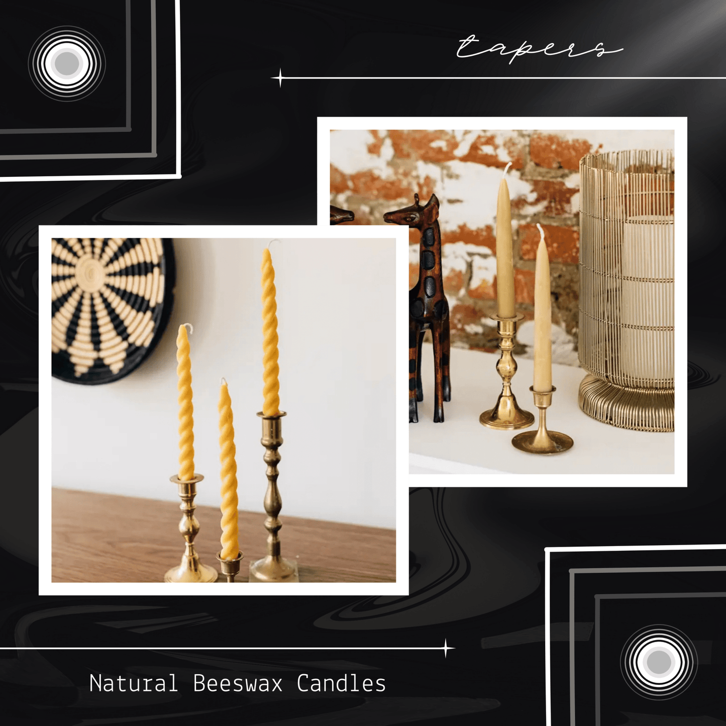 Natural Beeswax Taper Candles - Myth & Ink: Worlds of C.A. Smith