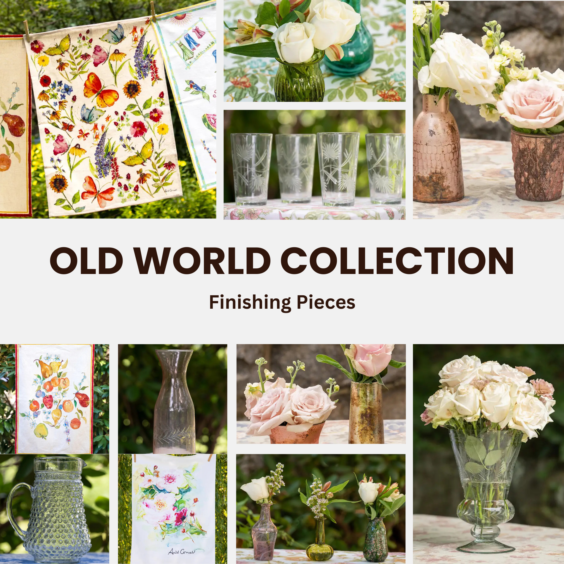 Old World Table Finishing Pieces – Vases, Pitchers, Carafes & Decorative Towels - Myth & Ink: Worlds of C.A. Smith