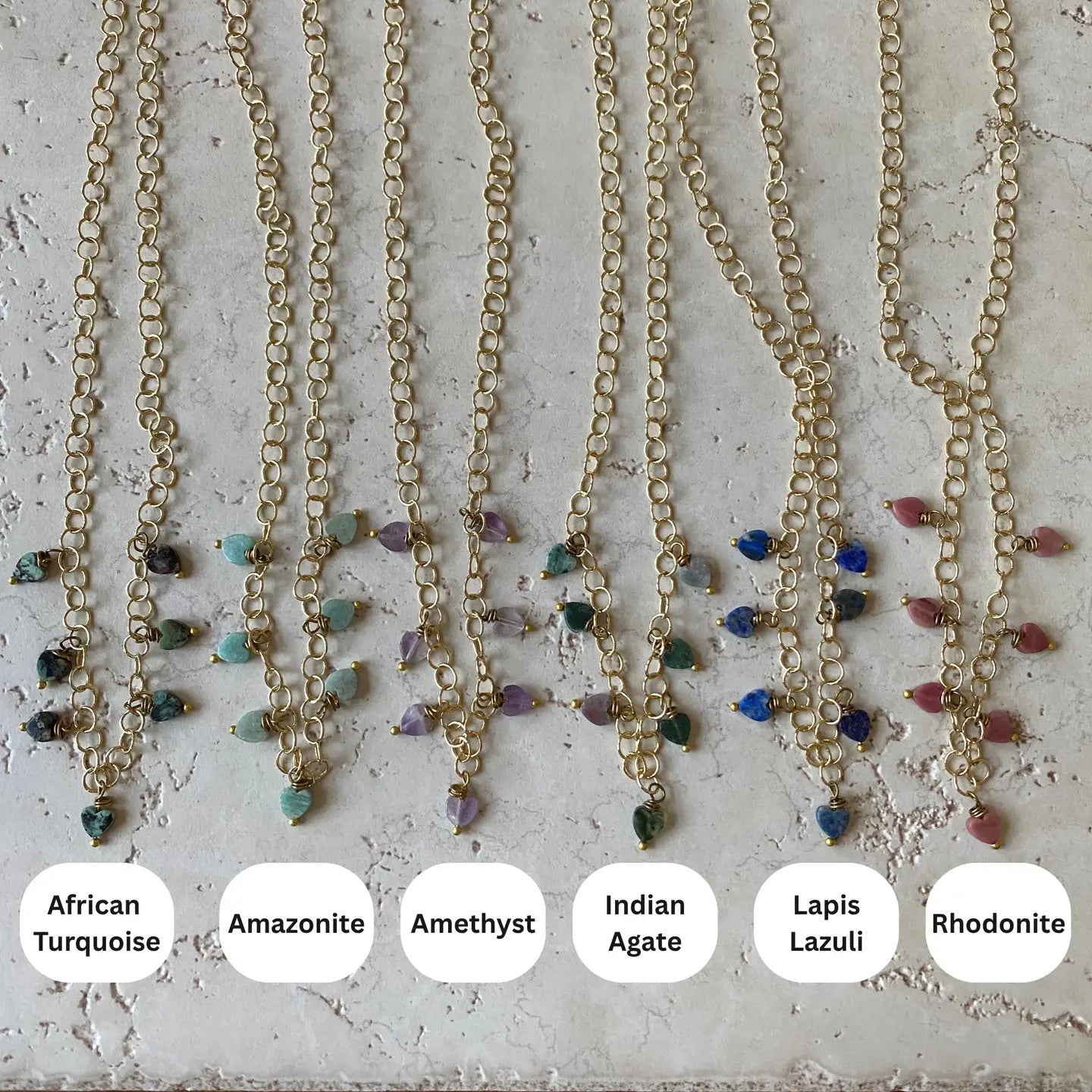 Seven Hearts Stone Charm Necklace - Myth & Ink: Worlds of C.A. Smith