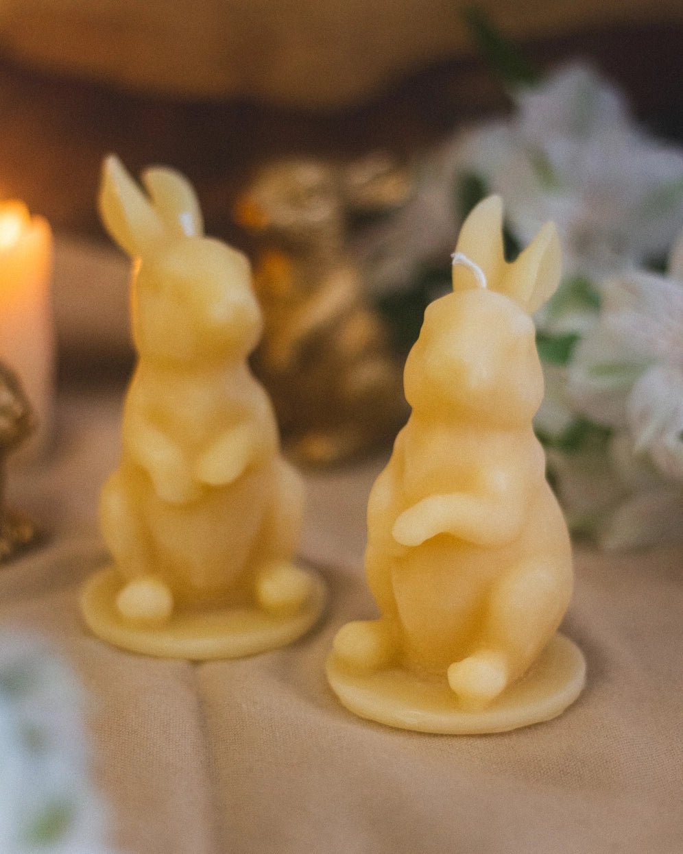 Spring Shapes Candle Collection – Carved Egg, Fern Pillar, & Bunny - Myth & Ink: Worlds of C.A. Smith