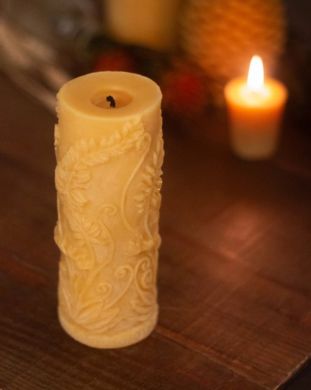 Spring Shapes Candle Collection – Carved Egg, Fern Pillar, & Bunny - Myth & Ink: Worlds of C.A. Smith