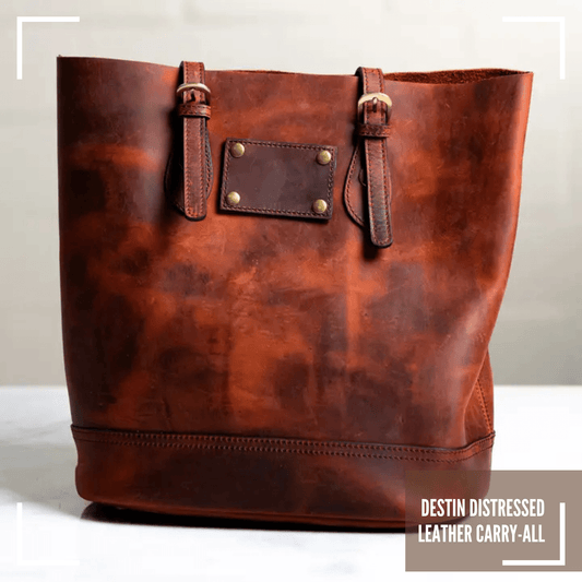 The Destin Distressed Leather Carryall - Myth & Ink: Worlds of C.A. Smith