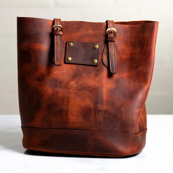 The Destin Distressed Leather Carryall - Myth & Ink: Worlds of C.A. Smith