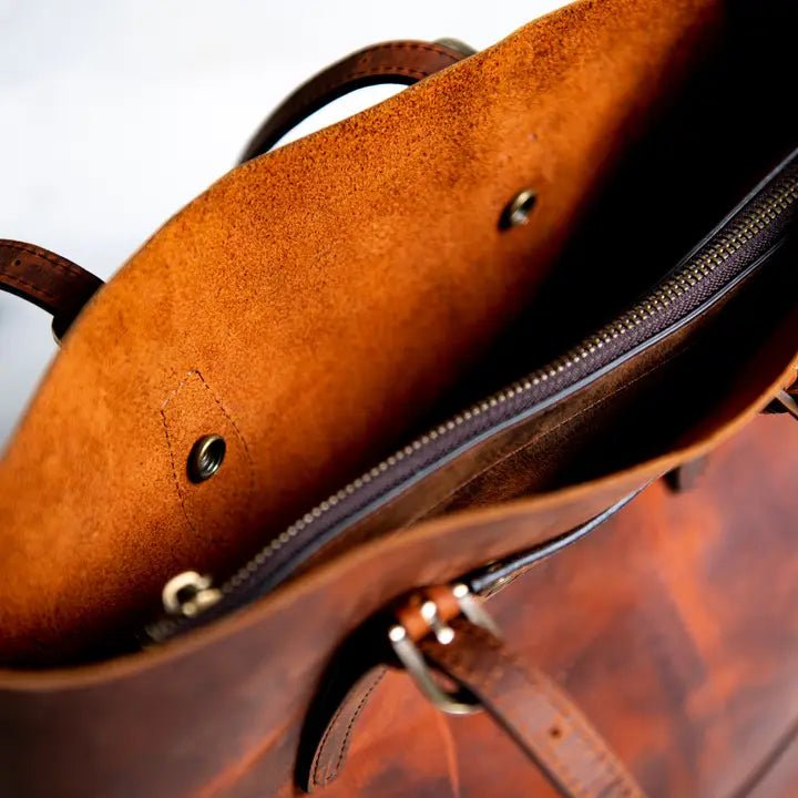 The Destin Distressed Leather Carryall - Myth & Ink: Worlds of C.A. Smith