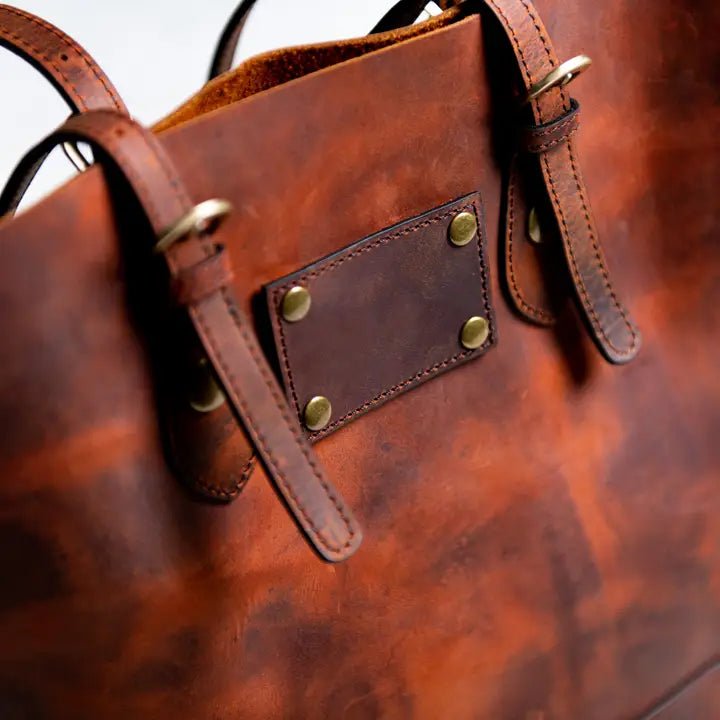 The Destin Distressed Leather Carryall - Myth & Ink: Worlds of C.A. Smith