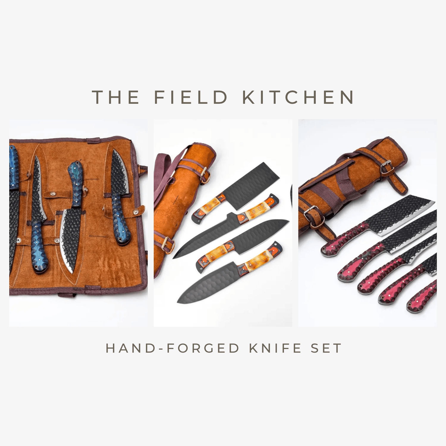 The Field Kitchen Hand-Forged Knife Set - Myth & Ink: Worlds of C.A. Smith