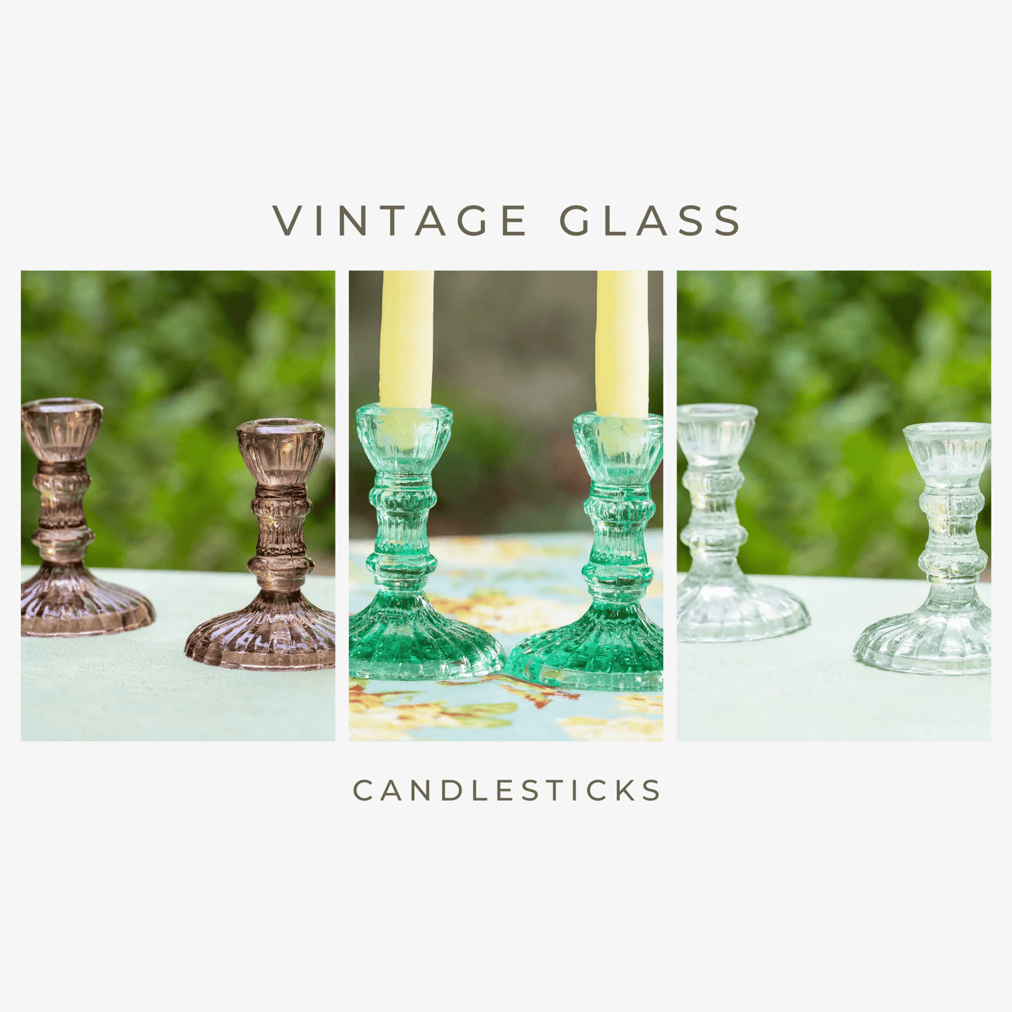 Vintage Glass Candlesticks - Myth & Ink: Worlds of C.A. Smith