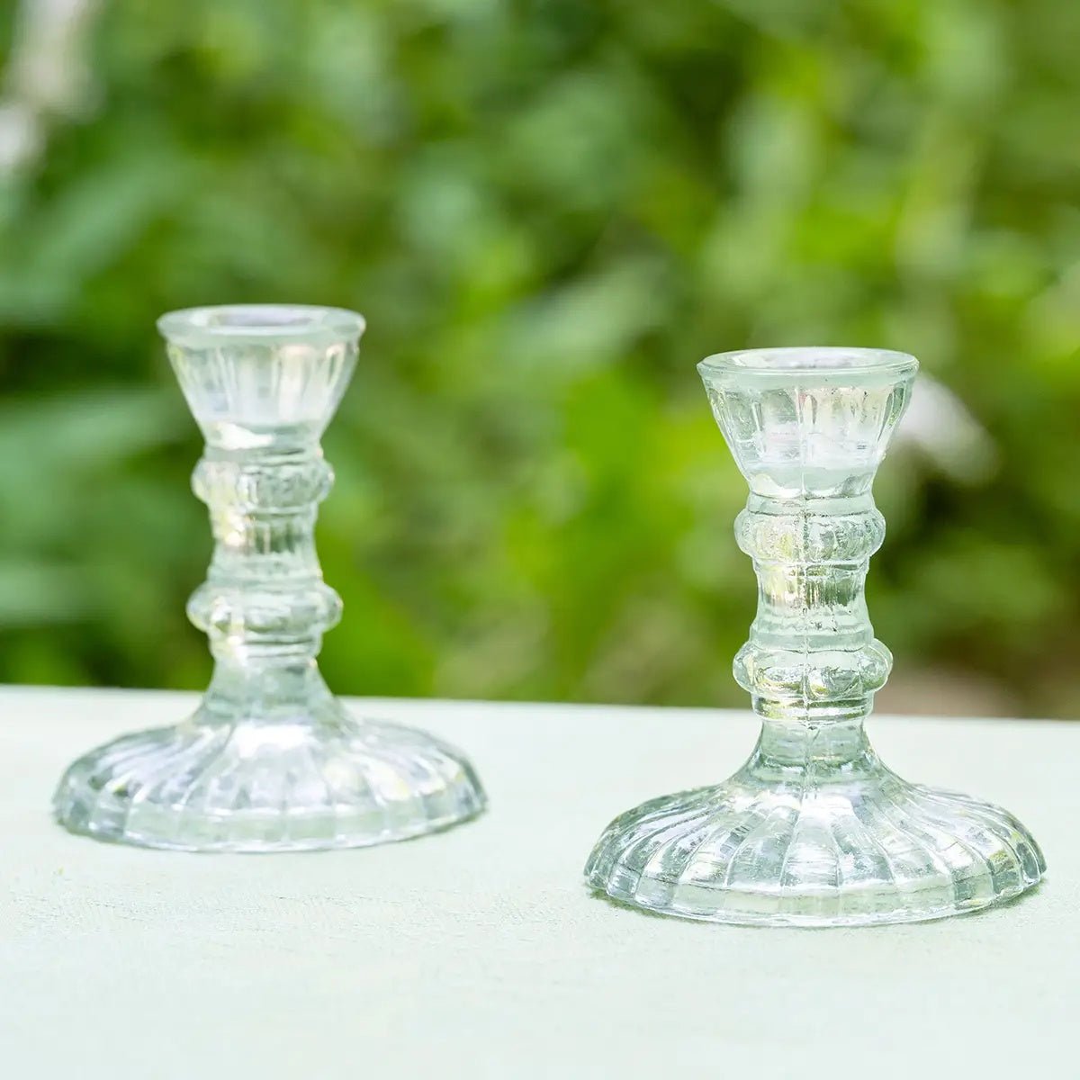 Vintage Glass Candlesticks - Myth & Ink: Worlds of C.A. Smith