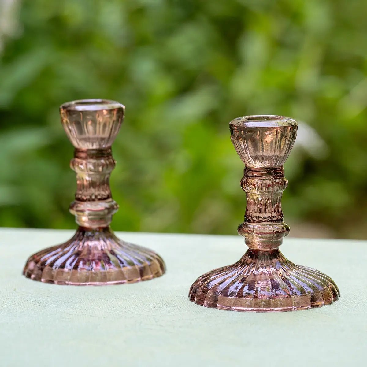 Vintage Glass Candlesticks - Myth & Ink: Worlds of C.A. Smith
